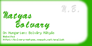 matyas bolvary business card